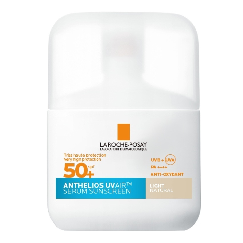 Serum de fata cu protectie solara SPF 50+, La Roche-Posay Anthelios UVAir, Nuanta Light Natural, 50 ml