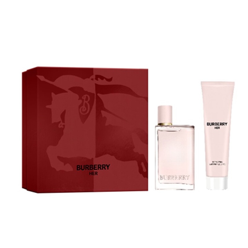 Set Burberry Her Apa de Parfum 50 ml + Lotiune de corp, Femei, 75 ml (Continut set: 50 ml Apa de parfum + 75 ml Lotiune de corp)