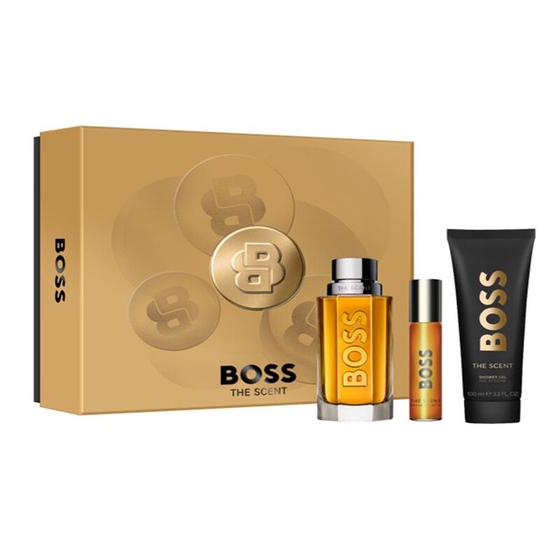 Set Cadou Hugo Boss, Boss The Scent, Apa de Toaleta, Barbati, 100 ml + 10 ml si Gel de dus, 100 ml