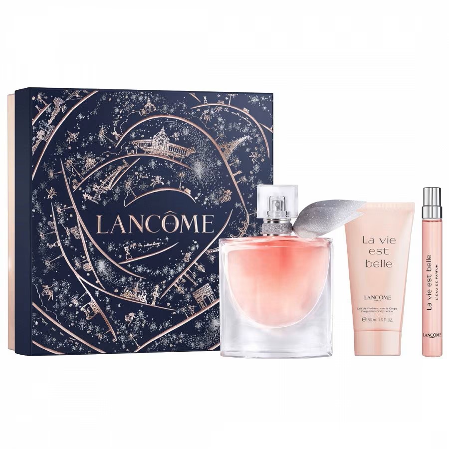 Set Cadou Lancome La Vie Est Belle, Femei, Apa de parfum, 50 ml + Lotiune de corp 50 ml + Apa de parfum, 10 ml