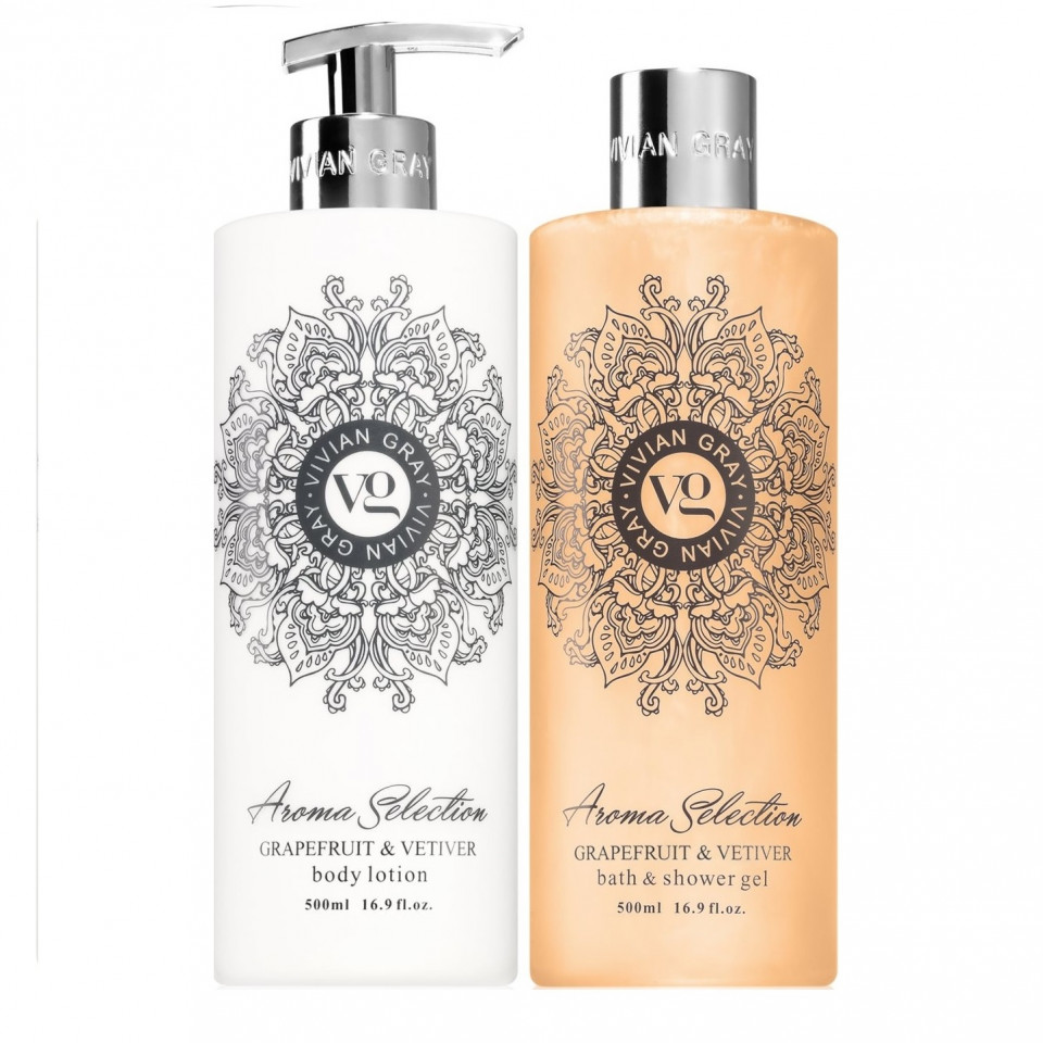 Set cadou Vivian Gray Aroma Selection Grapefruit & Vetiver, Gel de dus, 500 ml + Lotiune de corp, 50