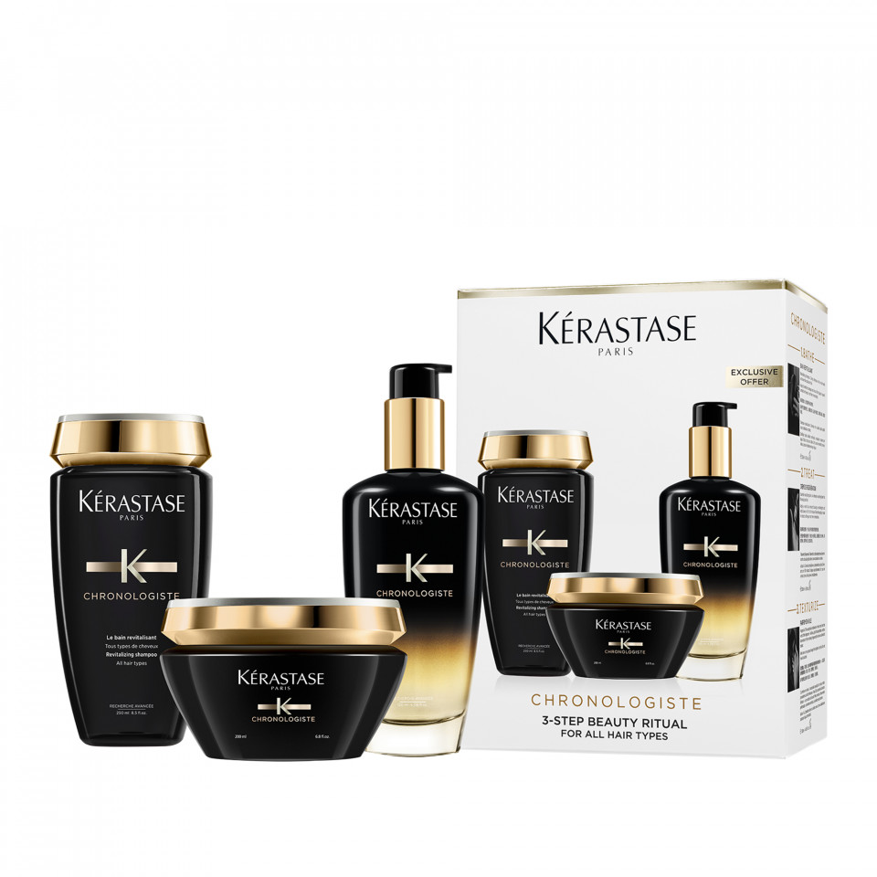 Set pentru par Kerastase Chronologiste Revitalising, Sampon 250ml + Masca 200ml + Parfum pentru par 