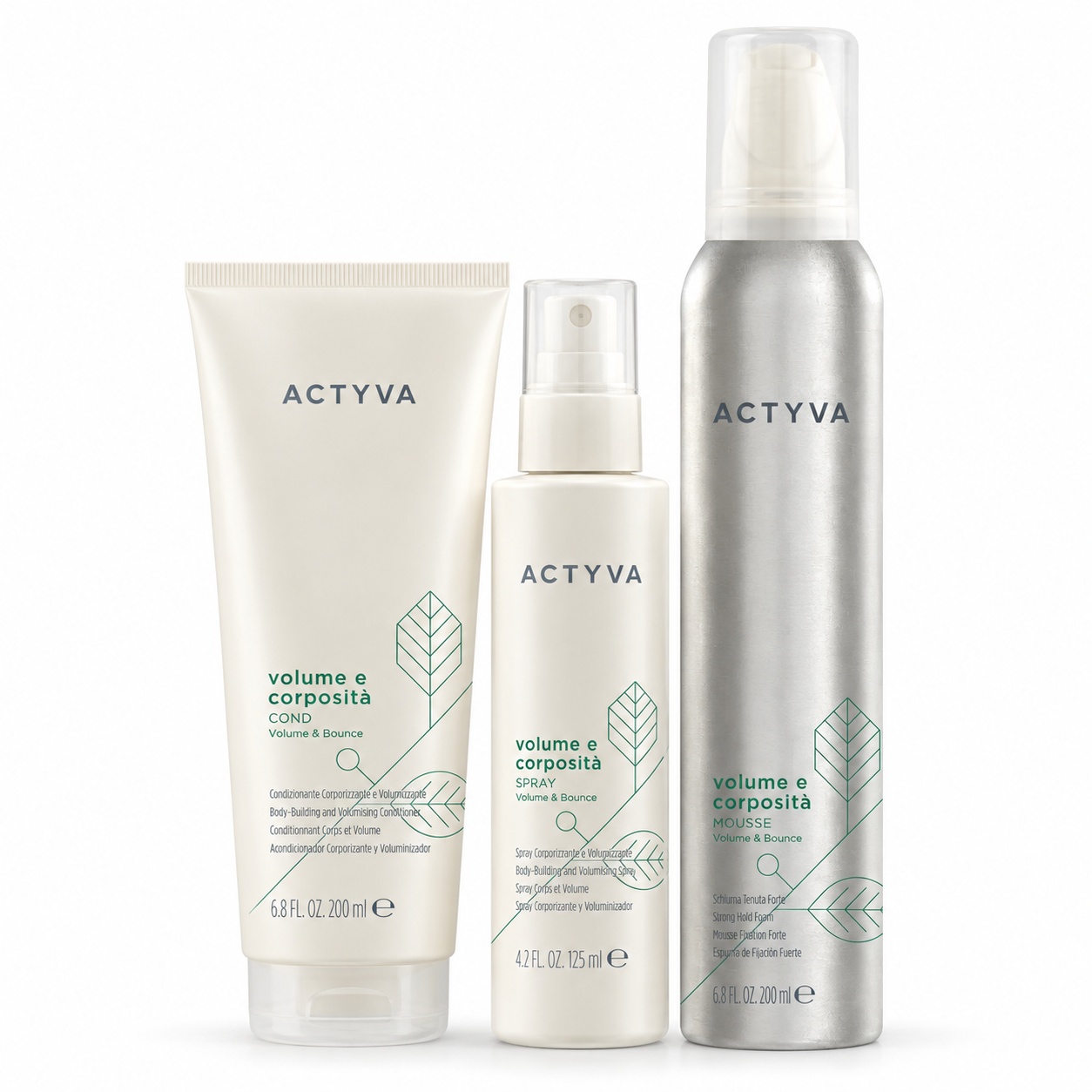 Set pentru volum Kemon Actyva Volume e Corposità, Sampon 250 ml + Spray 125 ml + Spray uscat 200 ml