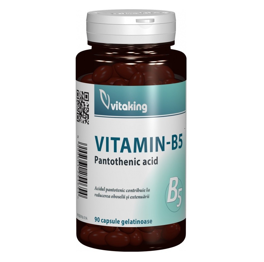 Vitamina B5 (Acid Pantotenic) 200 mg Vitaking 90 capsule (TIP PRODUS: Suplimente alimentare, Concentratie: 200 mg)