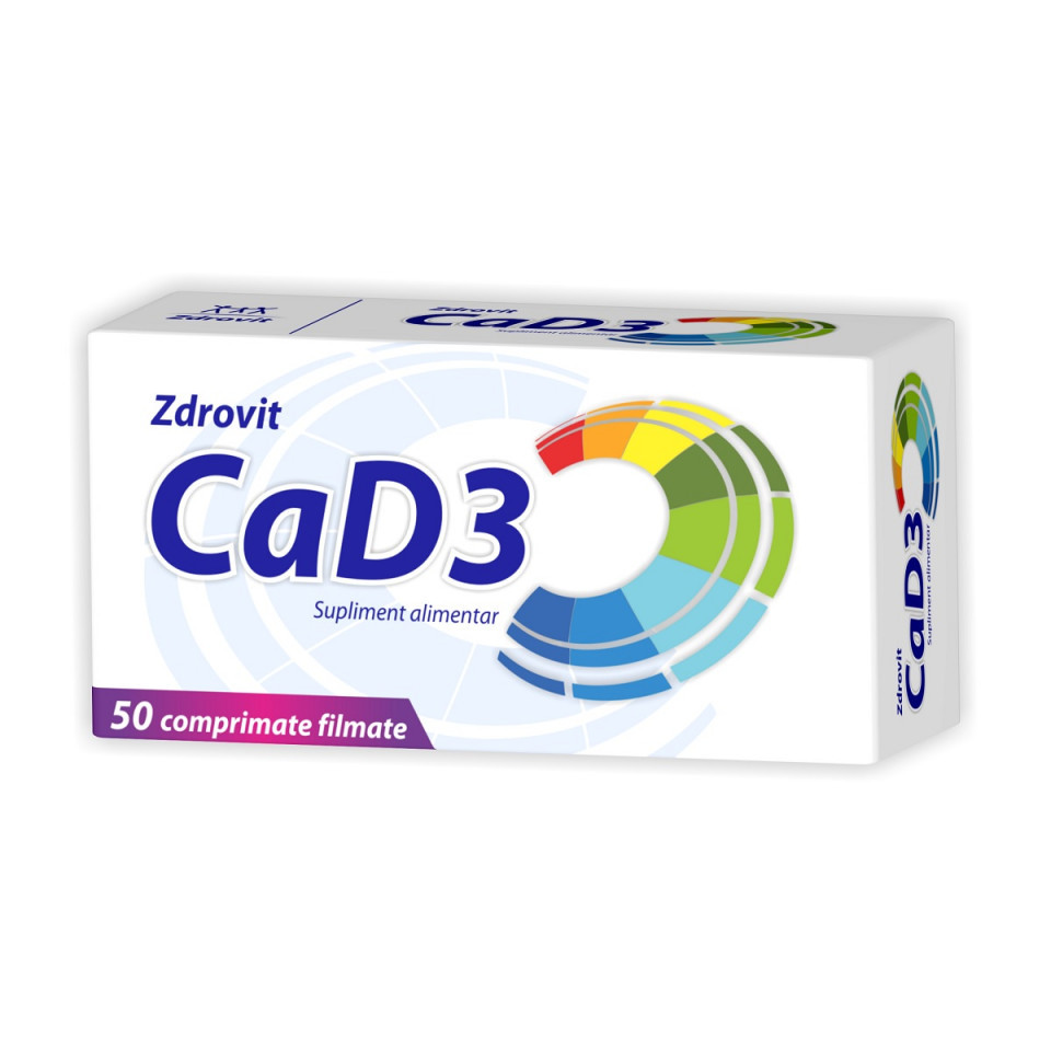 Calciu plus Vitamina D3 Zdrovit 50 comprimate (TIP PRODUS: Suplimente alimentare, Concentratie: 200 