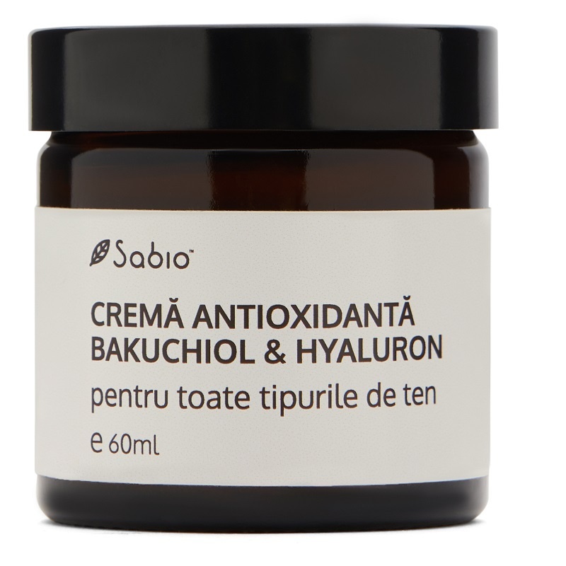 Crema antioxidanta cu Bakuchiol si Hyaluron Sabio, 60 ml
