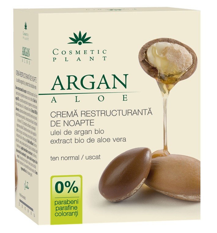 Crema Bio Restructuranta de noapte cu ulei de argan Cosmetic Plant (Concentratie: Crema pentru fata,