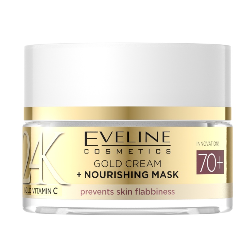 Crema si Masca Nutritiva pentru Fata, Eveline Cosmetics 24K Gold Vitamin C 70+, 50ml