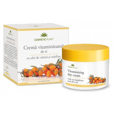 Crema vitaminizanta de zi cu ulei de catina si masline Cosmetic Plant (Concentratie: Crema pentru fata, Gramaj: 50 ml)