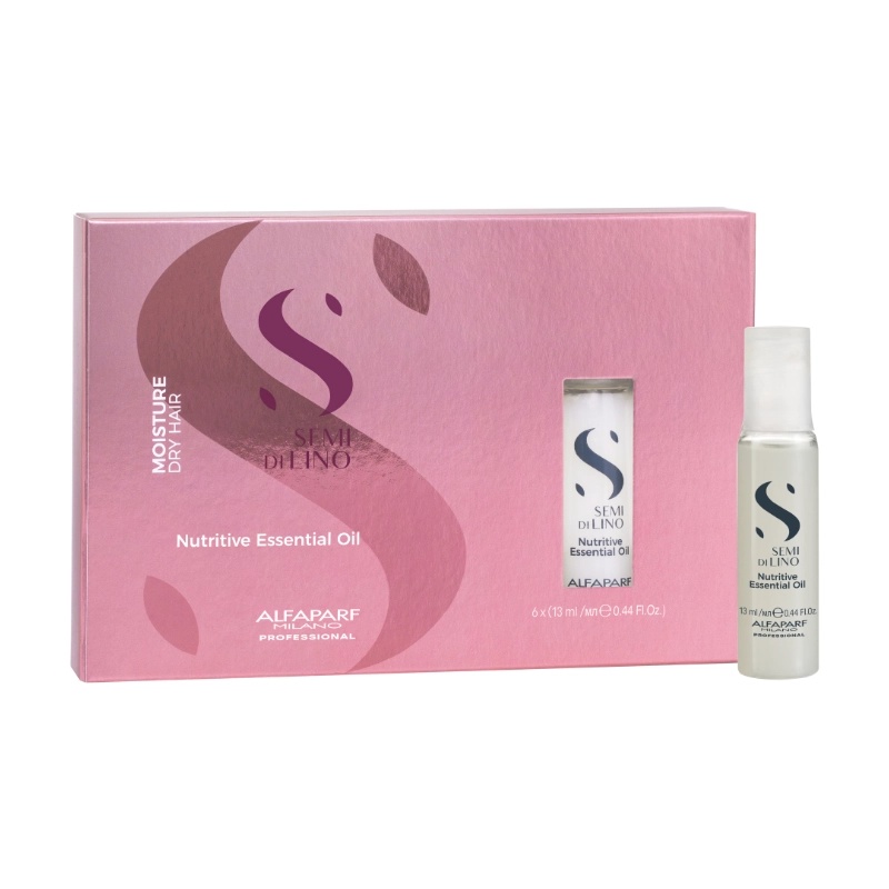 Fiole ulei de hidratare Alfaparf Semi Di Lino Moisture Nutritive oil (Concentratie: Tratamente pentru par, Gramaj: 6 x 13ml)