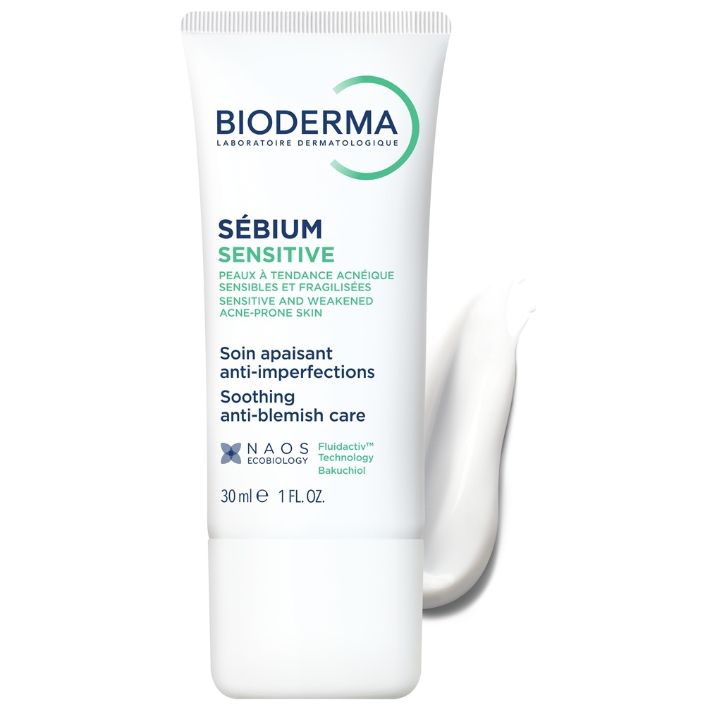 Fluid calmant si hidratant pentru pielea acneica Bioderma Sebium Sensitive, 30 ml (Concentratie: Crema, Gramaj: 30 ml)