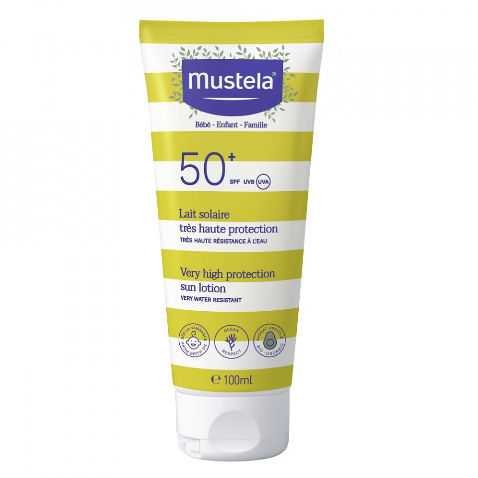 Lotiune pentru protectie solara cu SPF 50+, Mustela (Concentratie: Crema, Gramaj: 100 ml)