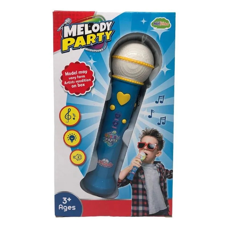 Microfon de jucarie, Melody Party, cu sunete si lumini (Culoare produse: Albastru)