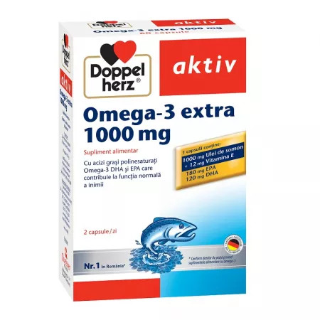 Omega 3 Extra DoppelHerz (Gramaj: 120 capsule, Concentratie: 1000 mg) - 1 | YEO