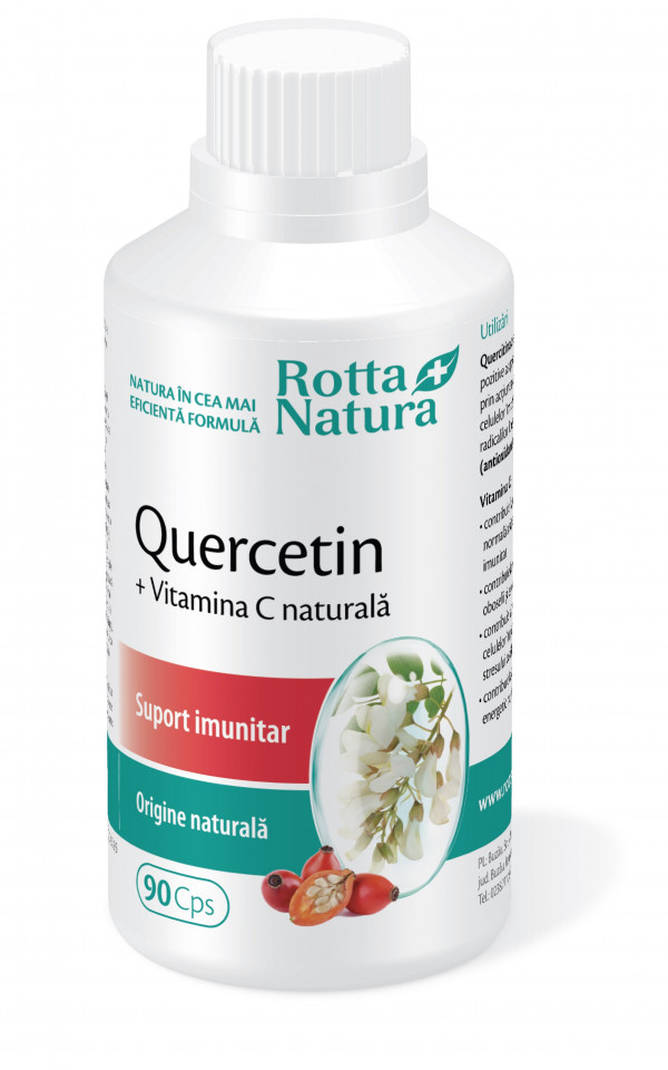 Quercetin + Vitamina C naturala, capsule, Rotta Natura (Cantitate: 30 tablete)