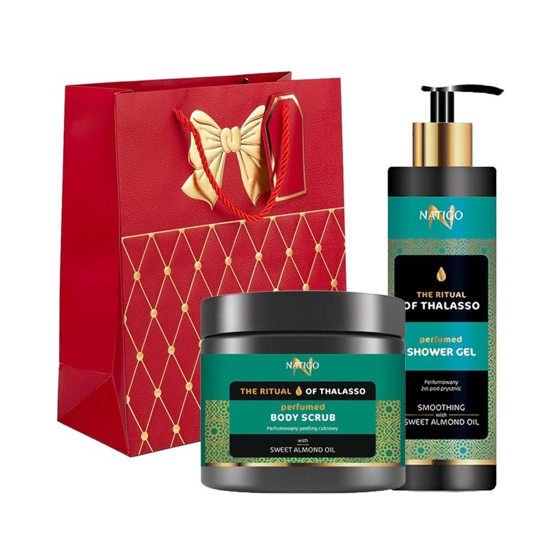 Set cadou NATIGO The Ritual of Thalasso – Gel de dus , 400 ml si Scrub de corp cu ulei de migdale dulci, 650 g