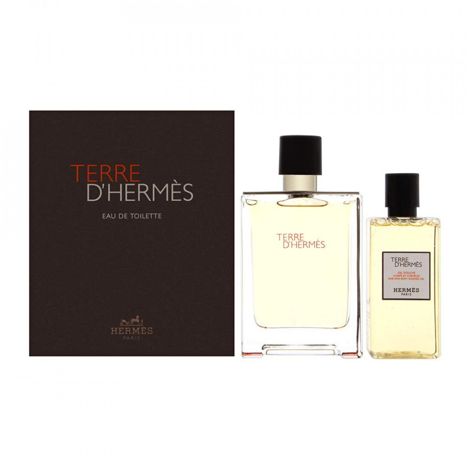 Set cadou Terre D'Hermes, Barbati, Apa de Toaleta (Continut set: 100 ml Apa de Toaleta + 80 ml Gel d