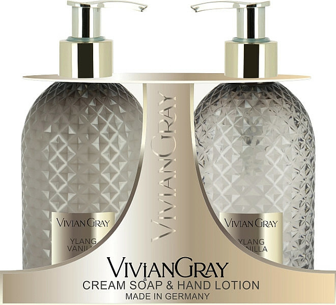 Set cadou Vivian Gray Ylang & Vanilla, Unisex, Sapun lichid, 300 ml + Crema de maini, hidratanta 300