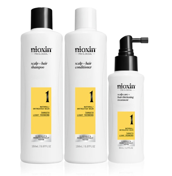 Set Nioxin System 1, Sampon 150 ml + Balsam 150 ml + Tratament 50 ml (Continut set: 150 ml Sampon + 150 ml Balsam + 50 ml Tratament)