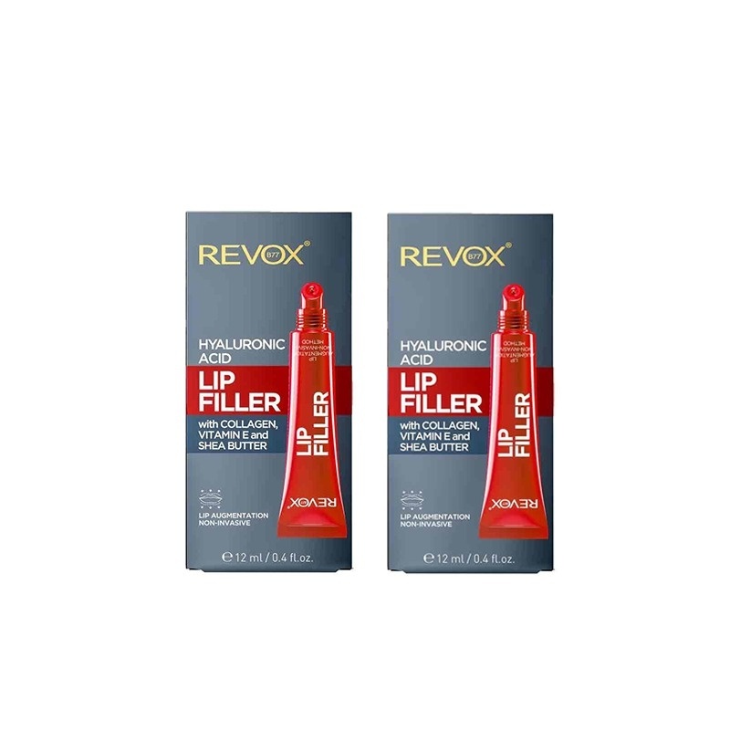 Set Revox B77 Lip Filler cu acid hialuronic, colagen si vitamina E, 2 x 12 ml