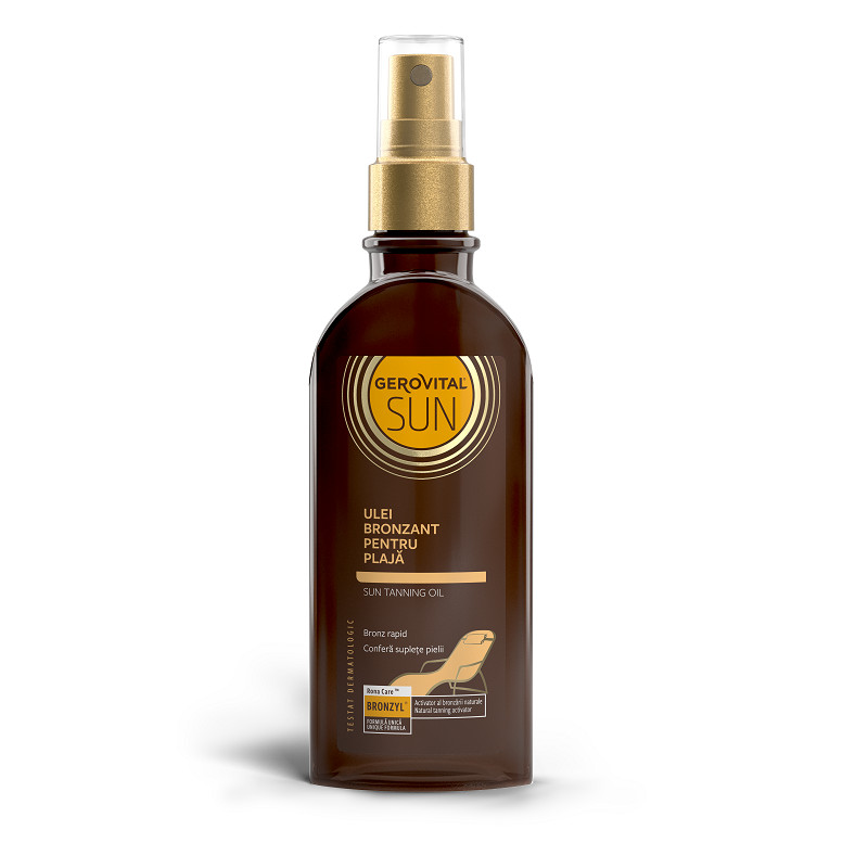 Ulei bronzant pentru plaja Gerovital Sun, 150 ml