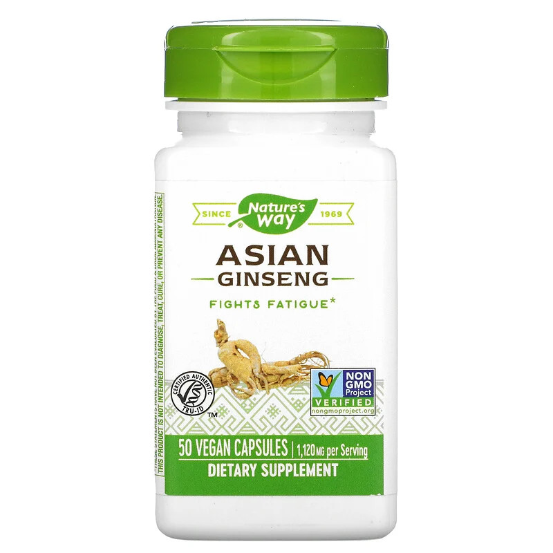 Asian Ginseng 560 mg Nature\'s Way, 50 capsule, Secom (Ambalaj: 50 capsule)
