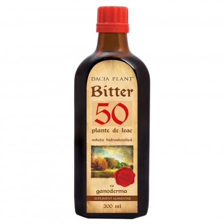 Bitter din 50 de plante cu Ganoderma Dacia Plant (Gramaj: 200 ml)