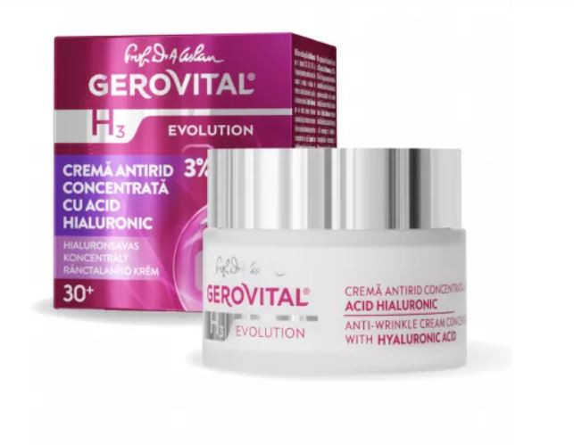 Crema antirid cu Acid Hialuronic 3% Gerovital H3 Evolution (Concentratie: Crema, Gramaj: 50 ml)