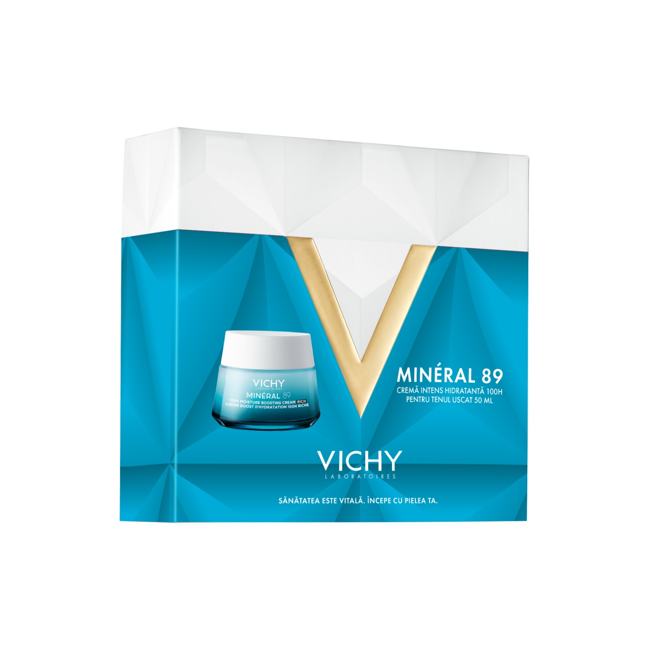 Crema intens hidratanta 100H pentru tenul uscat Vichy Mineral 89, 50 ml