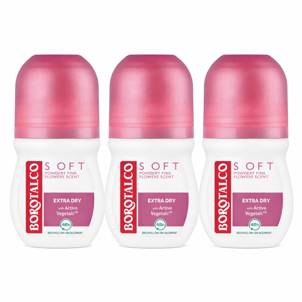Deodorant roll-on Borotalco Soft, 50 ml (Concentratie: Roll-On, Gramaj: 3 x 50 ml)