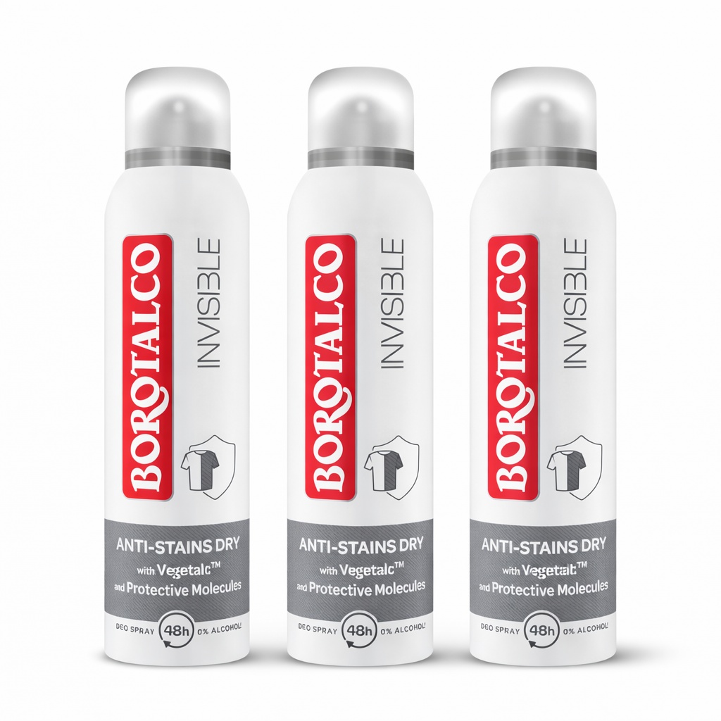 Deodorant Spray Borotalco Invisible Dry (Gramaj: 3 x 150 ml)