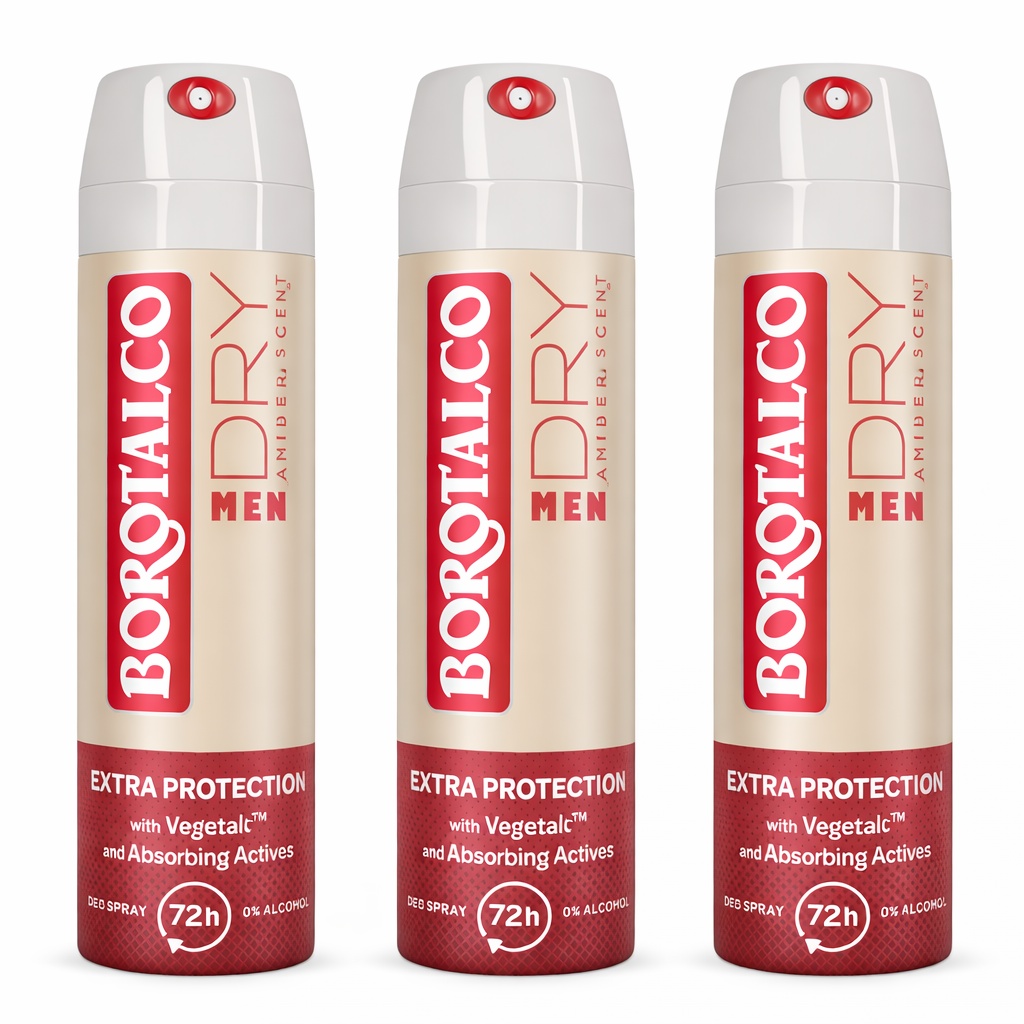 Deodorant Spray Borotalco Men Amber, 150 ml (Gramaj: 3 x 150 ml)