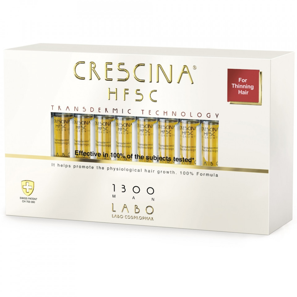 Fiole impotriva caderii parului 1300 Crescina HFSC Transdermic, Barbati, 20 fiole (Concentratie: Tra