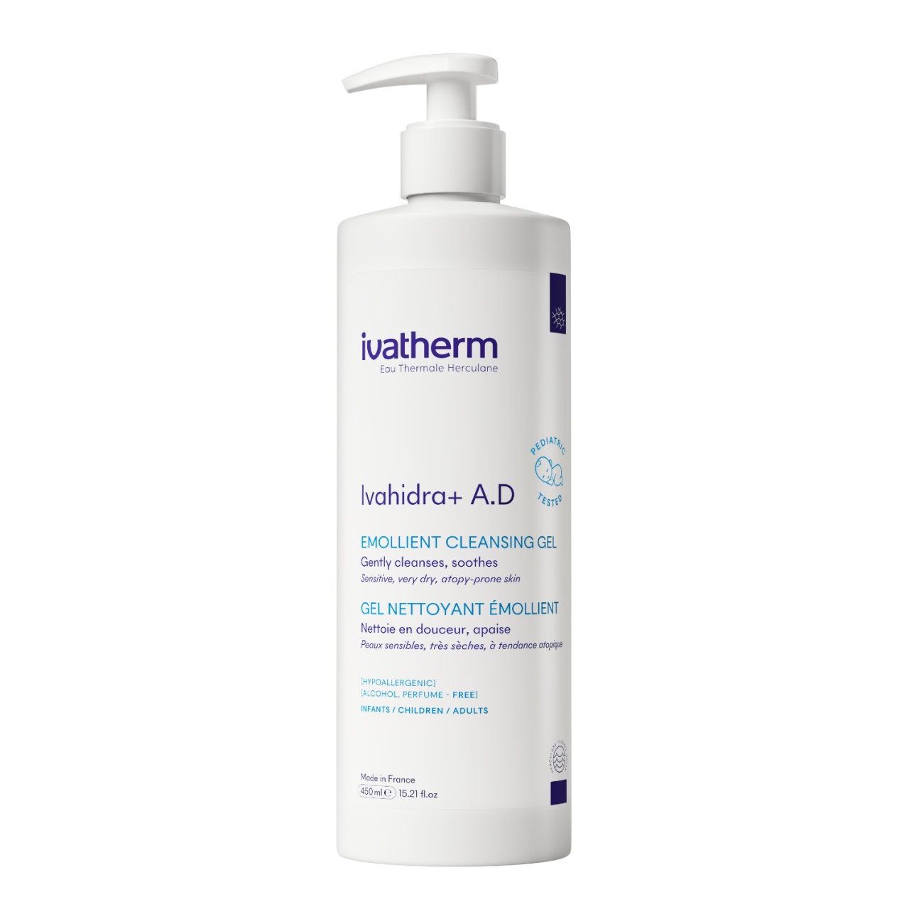 Gel de spalare emolient Ivahidra+ A.D Ivatherm, 450 ml (Gramaj: 450 ml)