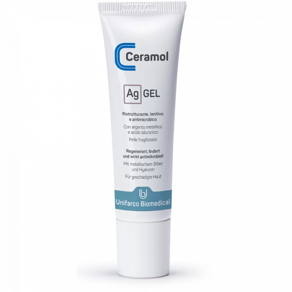 Gel reparator Ceramol Ag, pentru piele fragila, 30 ml