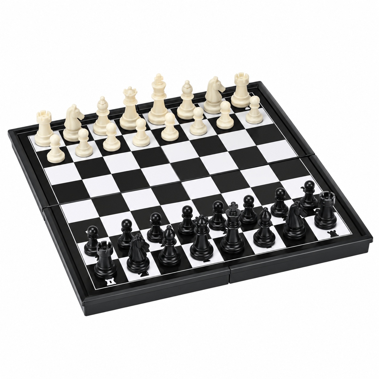 Joc de sah magnetic, tabla pliabila 33.5 cm, 32 piese, 2 jucatori, 3 ani+