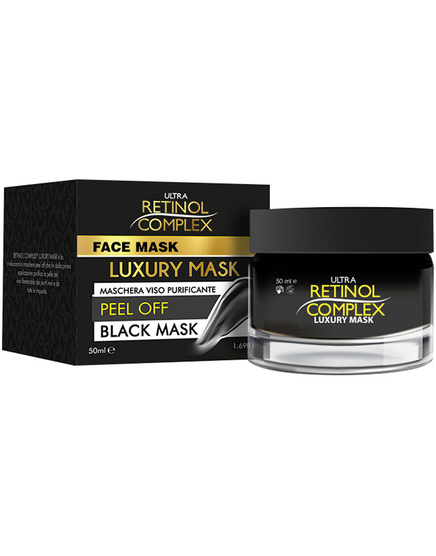 Luxury Mask : Masca Neagra Peel-Off cu Microparticule Ionizate AURII Retinol Complex 50ml
