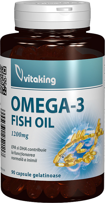 Omega 3 ulei de peste 1200 mg Vitaking 90 capsule (Concentratie: 1200 mg)