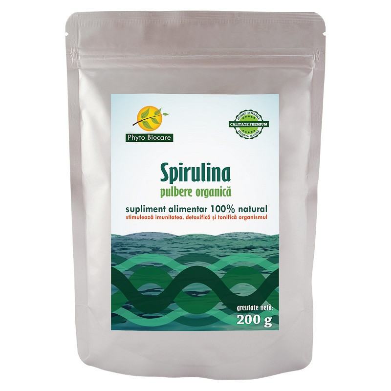 Pulbere de spirulină, 200 g, Phyto Biocare