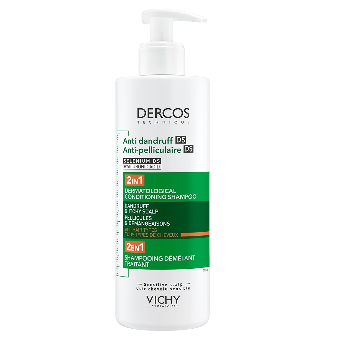 Sampon si balsam 2 in 1 anti-matreata pentru toate tipurile de par Dercos, Vichy (Gramaj: 390 ml)