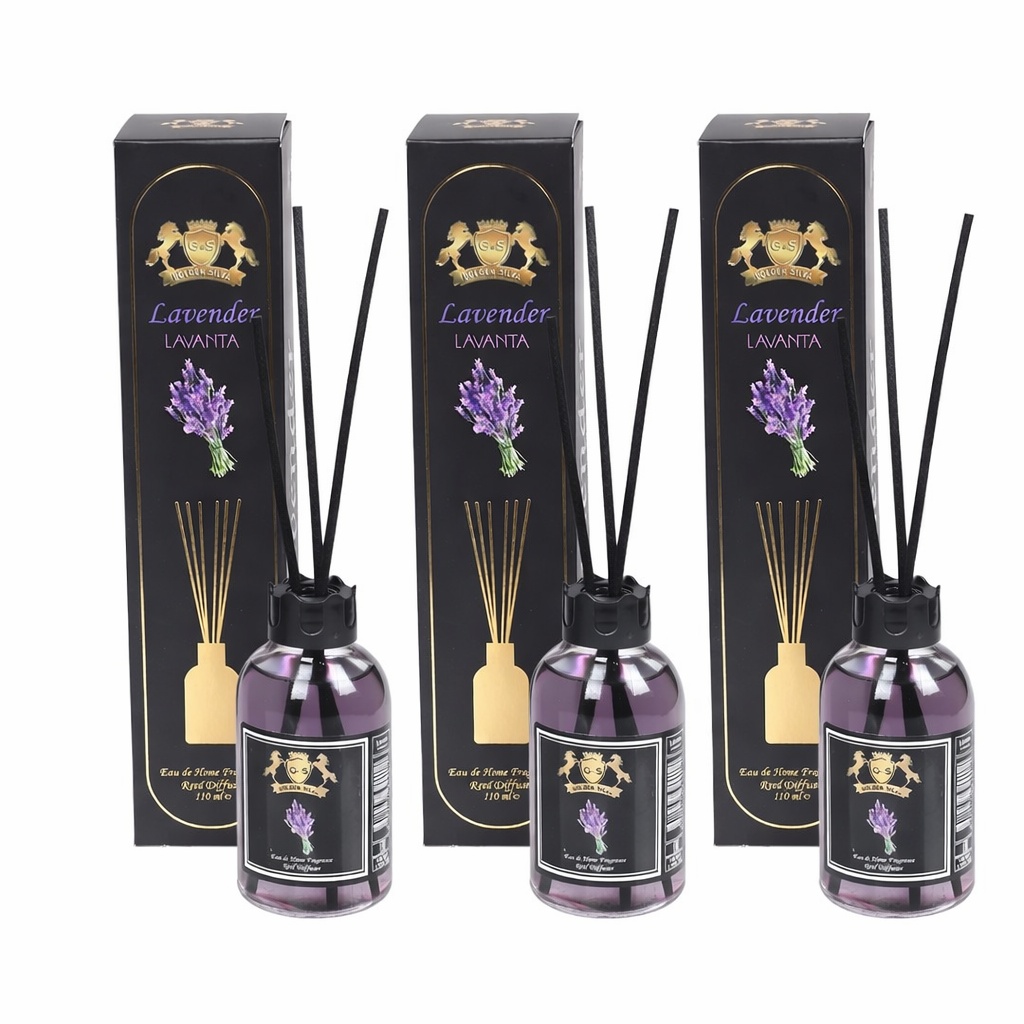 mobile dormitor Set 3 Difuzoare de Camera cu Betisoare Golden Silva Lavender, 3 x 110ml