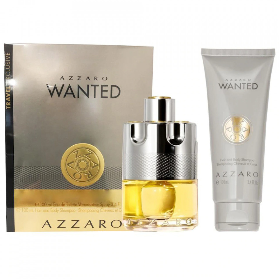 Set cadou Azzaro, Wanted, Barbati Apa de Toaleta 100 ml + Gel de dus 100 ml (Continut set: 100 ml Apa de Toaleta + 100 ml Gel de Dus)