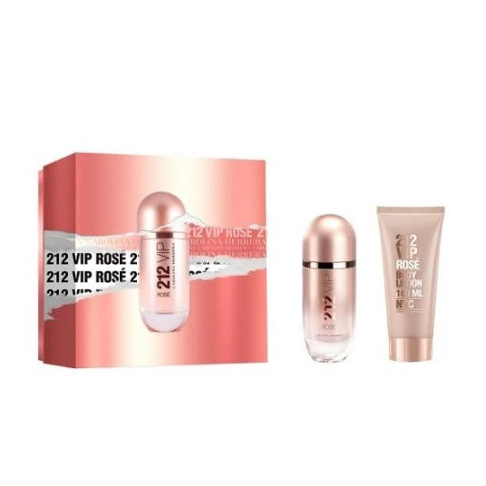 Set cadou Carolina Herrera 212 VIP Rose, Apa de parfum (Continut set: 50 ml Apa de parfum + 75 ml Lotiune de corp)