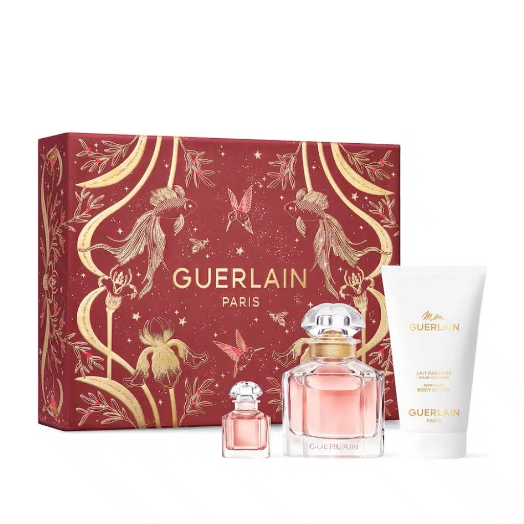 Set cadou Mon Guerlain, Apa de Parfum, Femei, 50 ml + 15 ml + Lotiune de corp, 75 ml