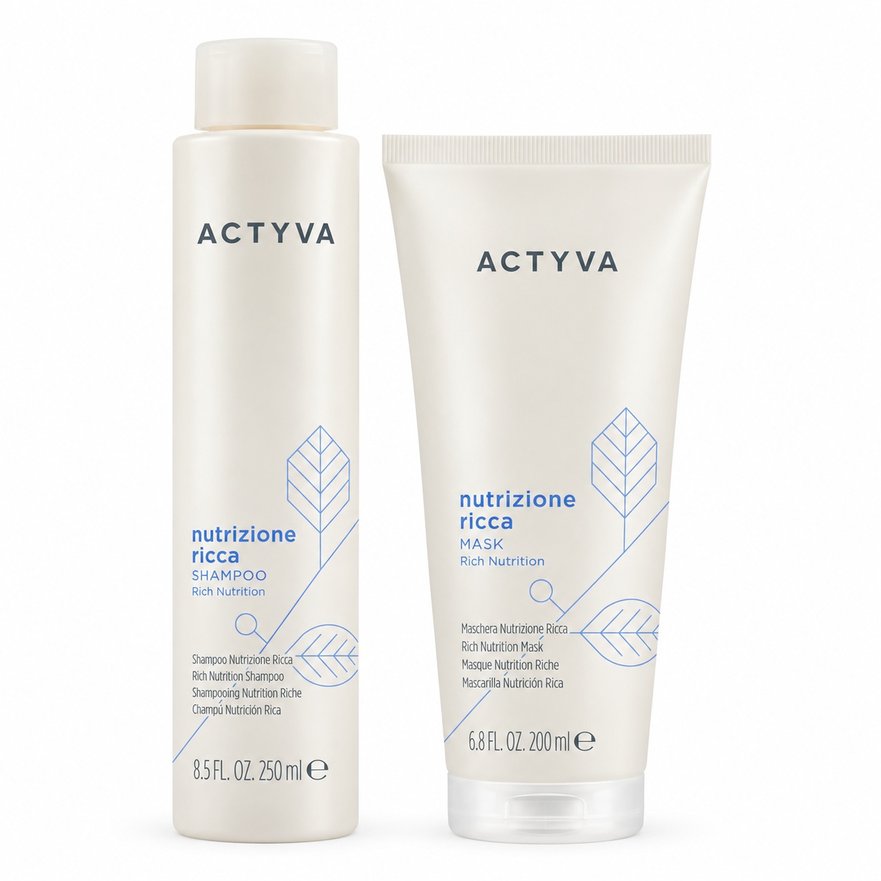 Set de hidratare Kemon Actyva Nutrizione Ricca, Sampon 250 ml + Masca 200 ml