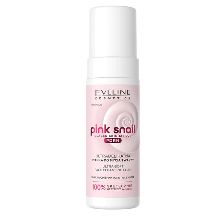 Spuma Ultra-Delicata pentru Curatarea Fetei Eveline Cosmetics Pink Snail PDRN 150ml