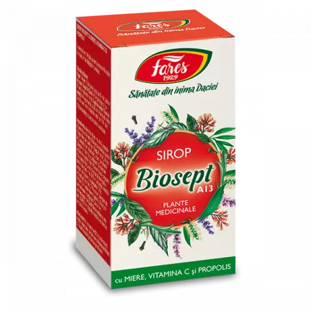 Biosept sirop miere si propolis A13 100 ml Fares