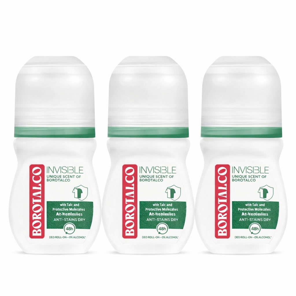Deodorant roll-on Borotalco Invisible Original, 50 ml (Gramaj: 3 x 50 ml)