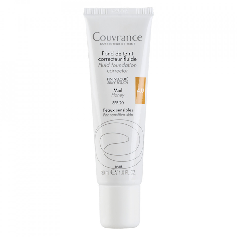 Fond de ten fluid corector SPF 20 Couvrance, Avene (Concentratie: Fond de ten, Gramaj: 30 ml, Nuanta fond de ten: Miel 4.0)