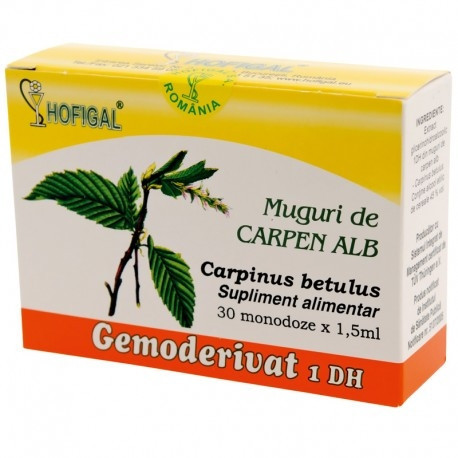 Gemoderivat din Muguri de Carpen alb Hofigal, 30 monozode (Ambalaj: 30 monozode)